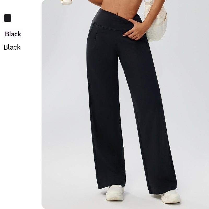 Tummy-control Bare-feel High-waist Yoga Pants Outdoor Straight-leg Trousers - A-1 Thread Vault