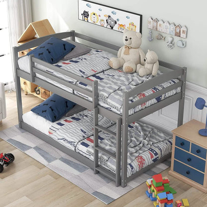 Twin Over Twin Floor Bunk Bed with Ladder - A-1 Thread Vault
