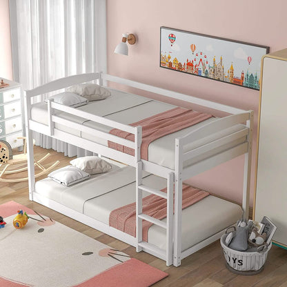 Twin Over Twin Floor Bunk Bed with Ladder - A-1 Thread Vault