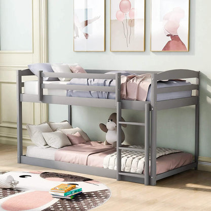 Twin Over Twin Floor Bunk Bed with Ladder - A-1 Thread Vault