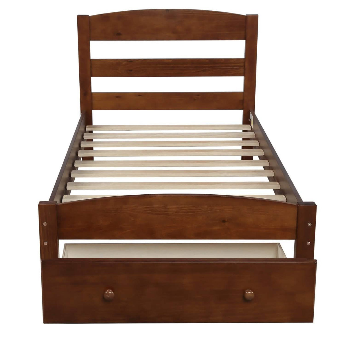 Twin Platform Bed Frame with Storage Drawer Headboard - A-1 Thread Vault