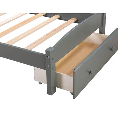 Twin Platform Bed Frame with Storage Drawer Headboard - A-1 Thread Vault