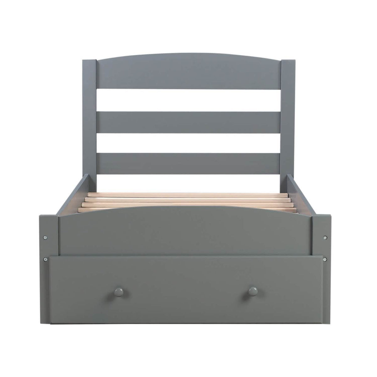 Twin Platform Bed Frame with Storage Drawer Headboard - A-1 Thread Vault