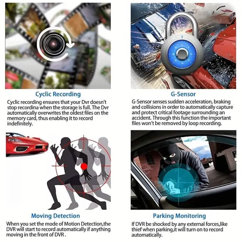 Two-Lens HD Night Vision Driving Recorder with Suction Cup Installation + 32G Card - A-1 Thread Vault