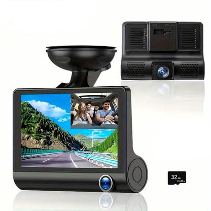 Two-Lens HD Night Vision Driving Recorder with Suction Cup Installation + 32G Card - A-1 Thread Vault