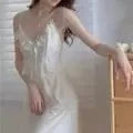 Two Piece Set Retro Palace Style Nightwear Women Nightgown Sleepwear Sexy Lace Mesh Robe Home Dressing Gown Loose Lingerie - A-1 Thread Vault