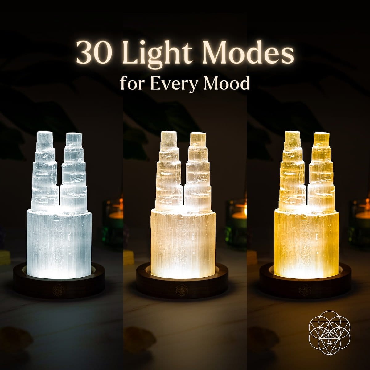 Two-Tower Selenite Lamp – Deep Energy Cleanse & Reset - A-1 Thread Vault