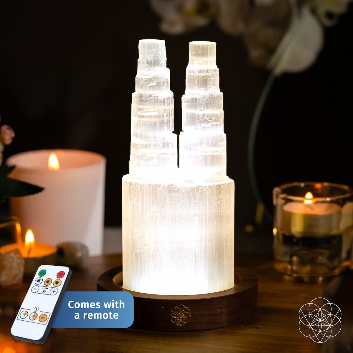 Two-Tower Selenite Lamp – Deep Energy Cleanse & Reset - A-1 Thread Vault