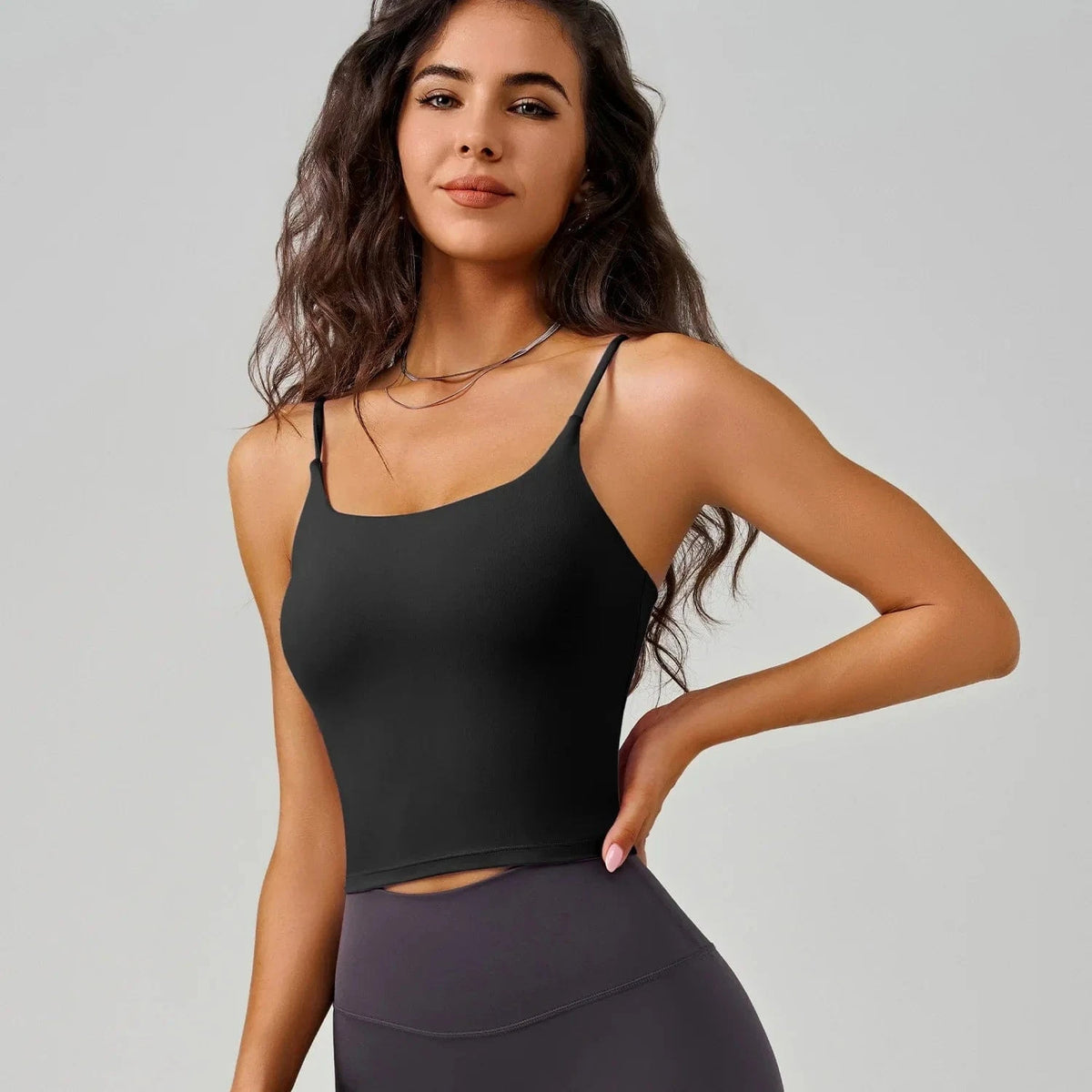 U-Neck Fitness Vest Women Yoga Crop Tops Sports Bra With Fixed Cups Stretchy Soft Gym Workout Tank Tops Women Sleeveless Shirts - A-1 Thread Vault