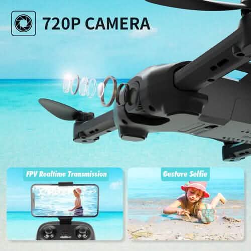 UDIRC Foldable RC Drone FPV WiFi Quadcopter w/ 720P HD Camera & 2 Batteries U73 - A-1 Thread Vault