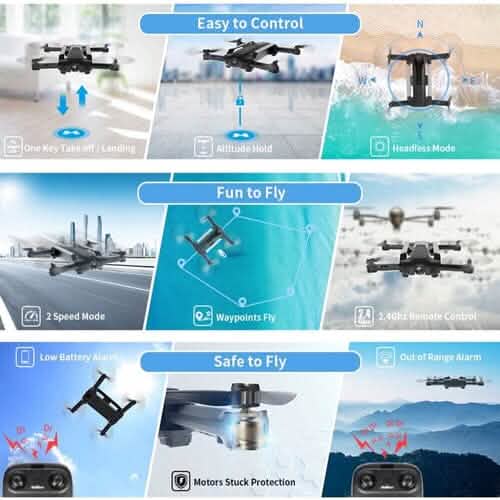UDIRC Foldable RC Drone FPV WiFi Quadcopter w/ 720P HD Camera & 2 Batteries U73 - A-1 Thread Vault