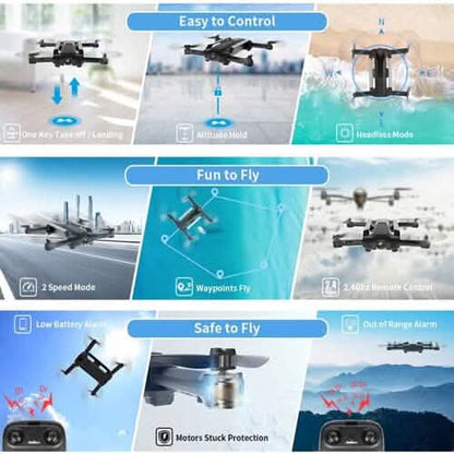 UDIRC Foldable RC Drone FPV WiFi Quadcopter w/ 720P HD Camera & 2 Batteries U73 - A-1 Thread Vault