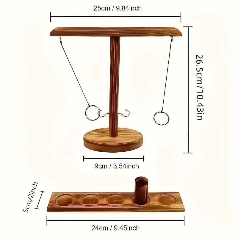 Ultimate Wooden Ring Toss Hook and Ring Indoor Combat Game - A-1 Thread Vault