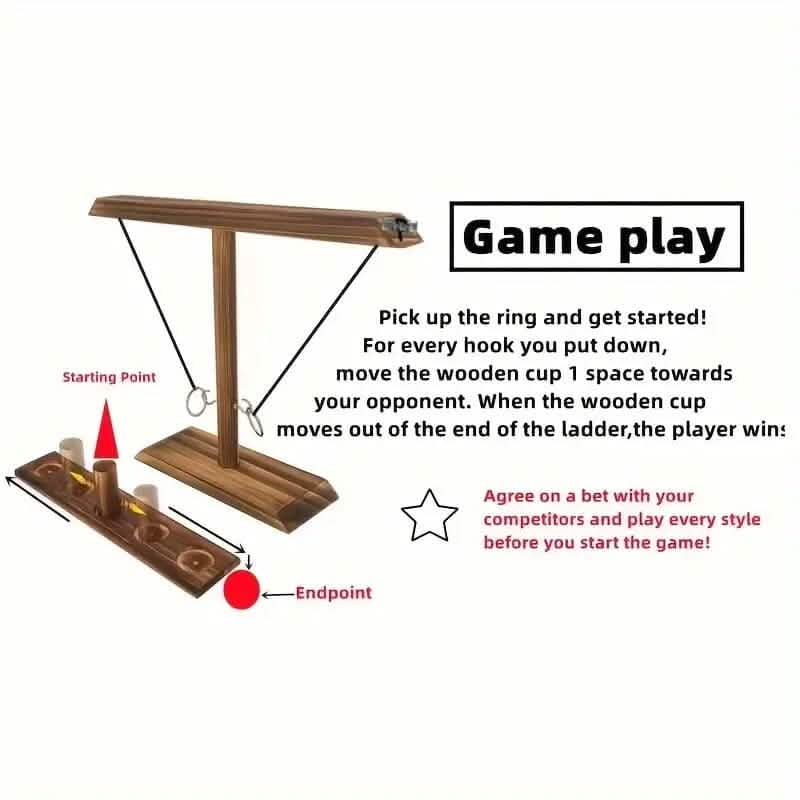 Ultimate Wooden Ring Toss Hook and Ring Indoor Combat Game - A-1 Thread Vault