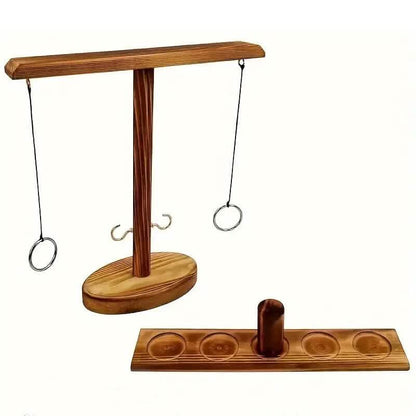 Ultimate Wooden Ring Toss Hook and Ring Indoor Combat Game - A-1 Thread Vault