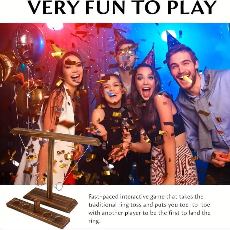 Ultimate Wooden Ring Toss Hook and Ring Indoor Combat Game - A-1 Thread Vault