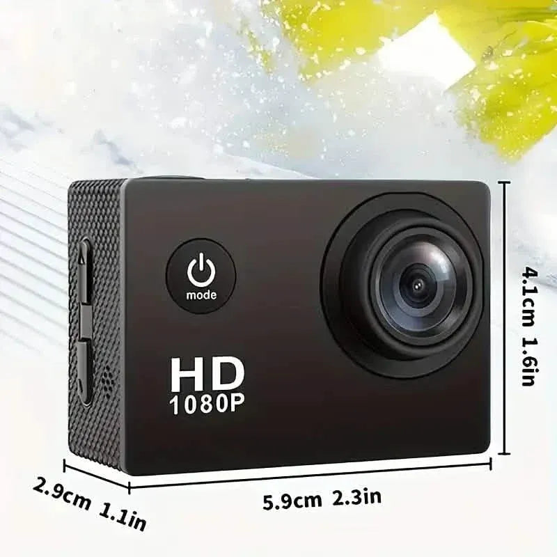 Ultra HD 1080P Action Camera – 140° Wide Angle, Fisheye Lens, LCD Display - A-1 Thread Vault