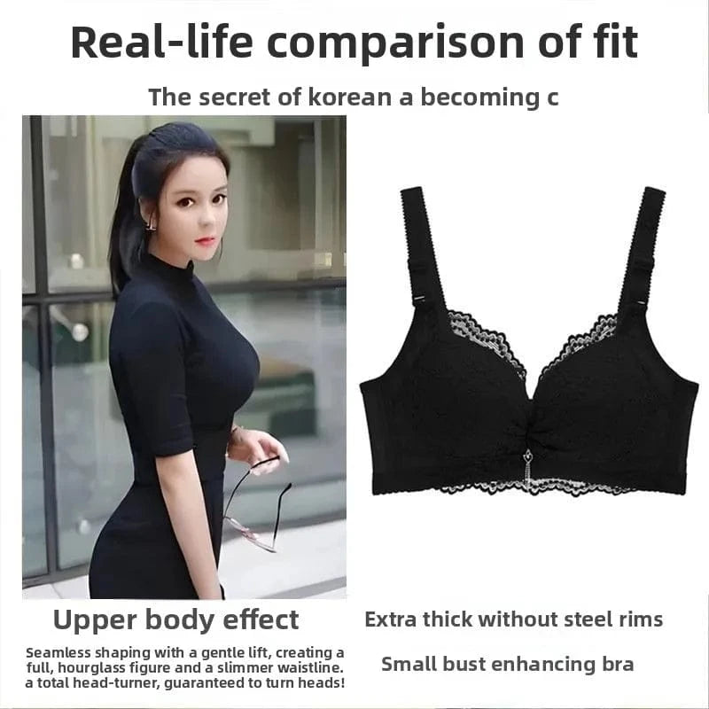 Ultra Push-Up Bra 12CM Extreme Padding for Small Chest Wireless Seamless Plunge Bra with Side Support Enhancer for Flat Chest - A-1 Thread Vault