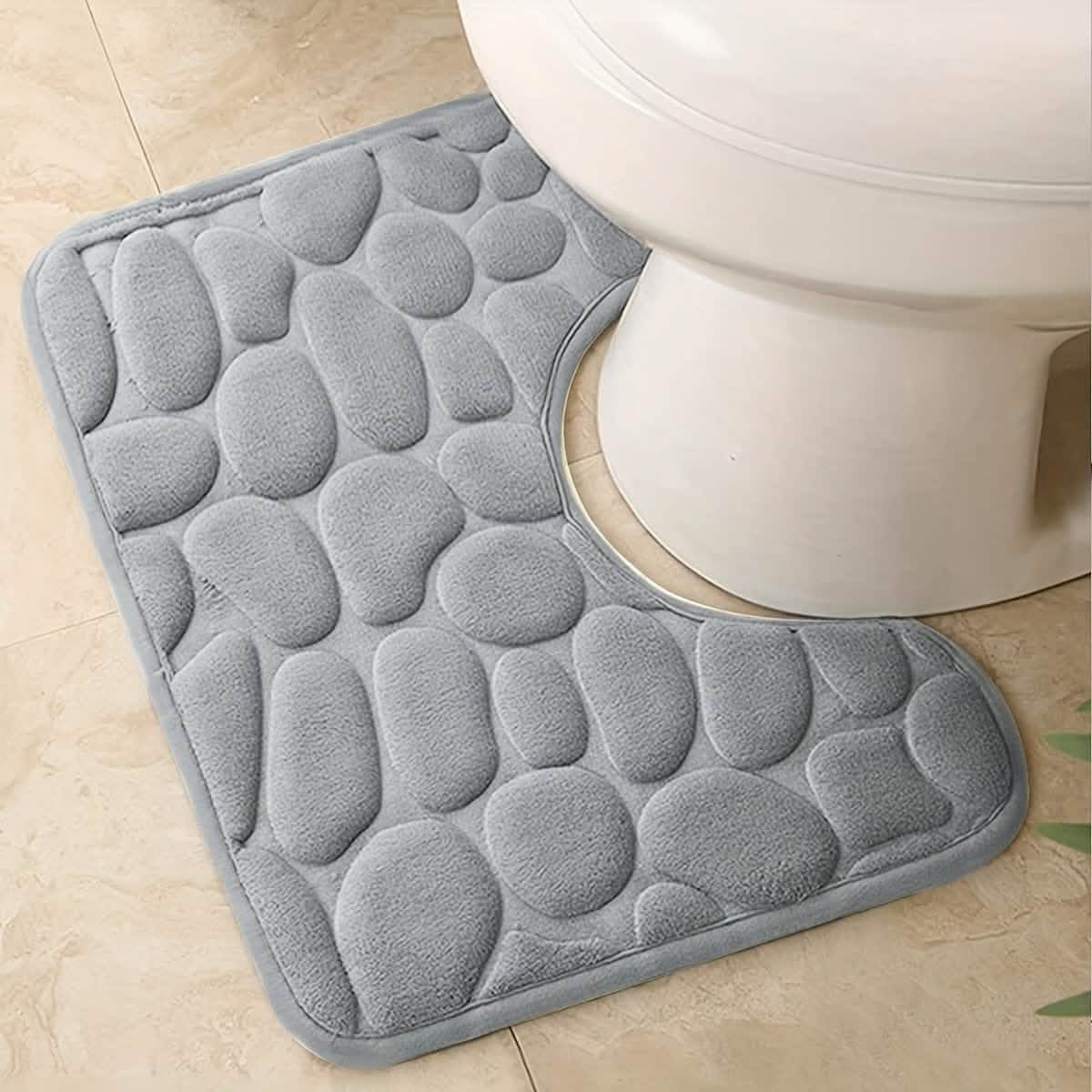 Ultra-Soft Memory Foam Bath Mat – Non-Slip, Absorbent (Gray Hexagon) - A-1 Thread Vault