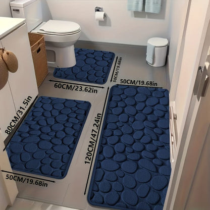 Ultra-Soft Memory Foam Bath Mat – Non-Slip, Absorbent (Gray Hexagon) - A-1 Thread Vault