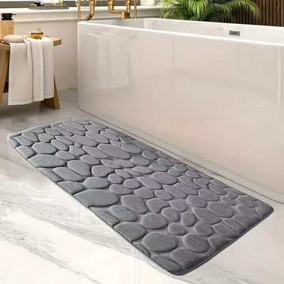 Ultra-Soft Memory Foam Bath Mat – Non-Slip, Absorbent (Gray Hexagon) - A-1 Thread Vault