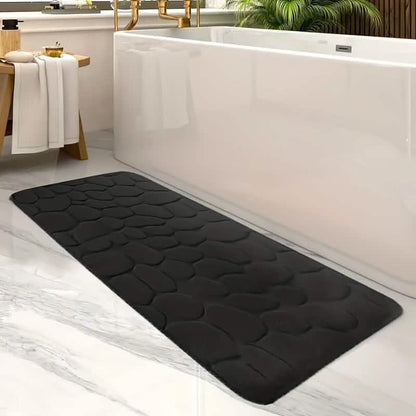 Ultra-Soft Memory Foam Bath Mat – Non-Slip, Absorbent (Gray Hexagon) - A-1 Thread Vault