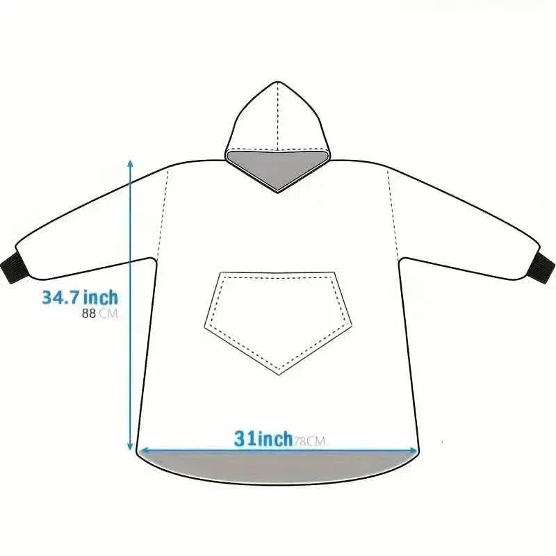 Ultra-Soft Sherpa Fleece Hoodie Blanket - Cozy Oversized Wearable Snuggle Sweatshirt - A-1 Thread Vault