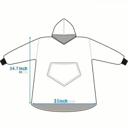 Ultra-Soft Sherpa Fleece Hoodie Blanket - Cozy Oversized Wearable Snuggle Sweatshirt - A-1 Thread Vault