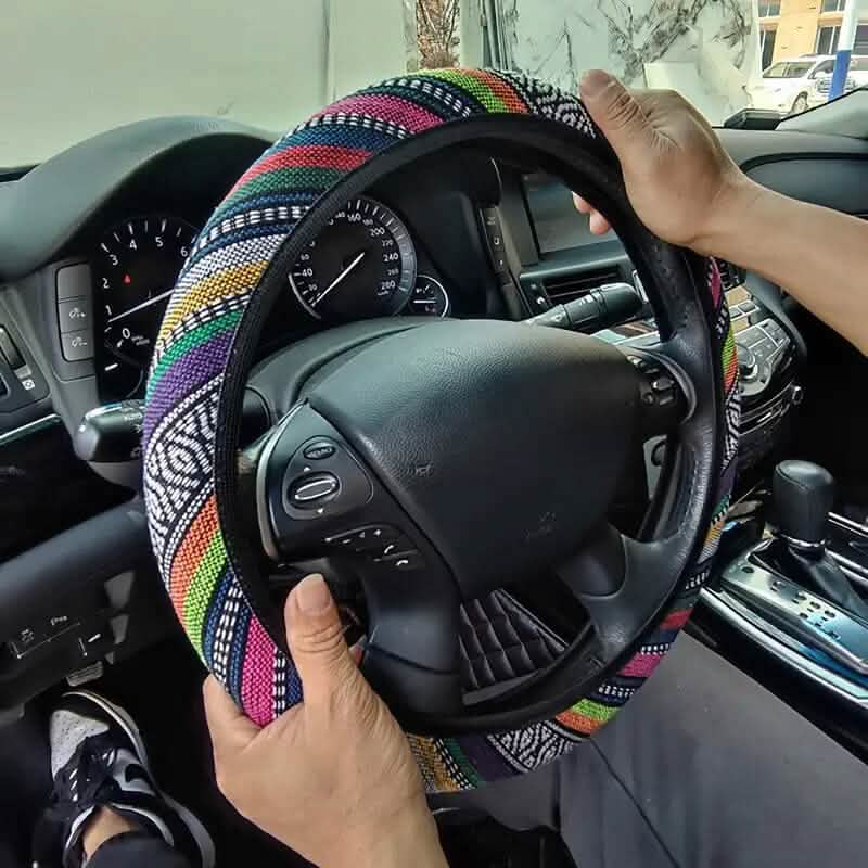 Ultra-Thin Breathable Colorful Hemp Steering Wheel Cover - A-1 Thread Vault