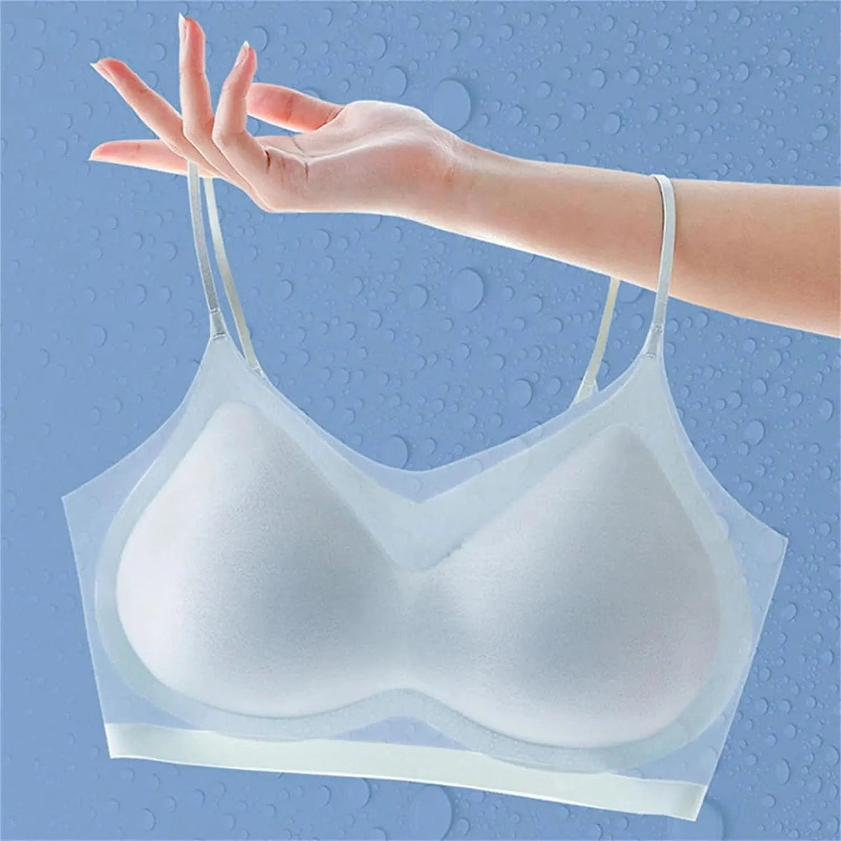 Ultra-thin Ice Silk Padded Bra Seamless Underwear Women's Thin Section Sling Beautiful Back Vest Tops Big Chest Small Sleep Bra - A-1 Thread Vault
