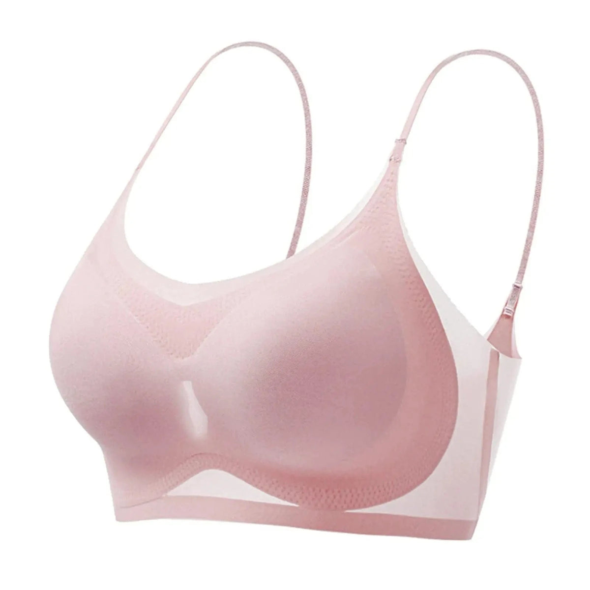 Ultra-thin Ice Silk Padded Bra Seamless Underwear Women's Thin Section Sling Beautiful Back Vest Tops Big Chest Small Sleep Bra - A-1 Thread Vault