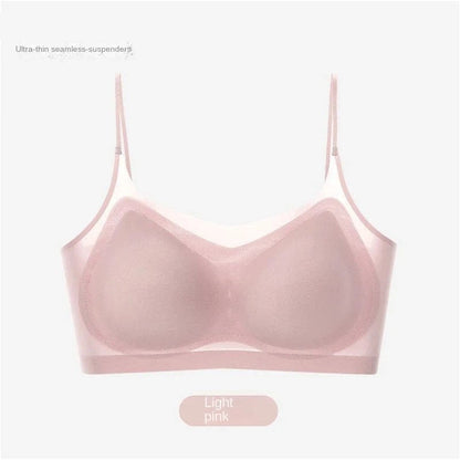 Ultra Thin Ice Silk Seamless Underwear Women Plus Size Sexy Top Soft Breathable Wireless Solid Lingerie Gathered Padded Bra - A-1 Thread Vault