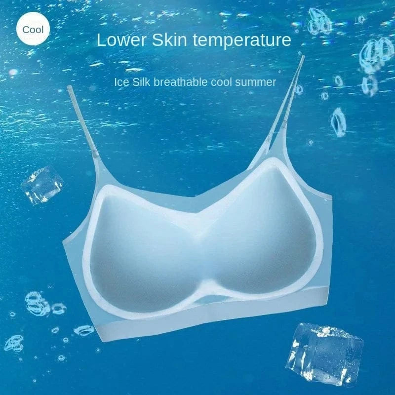 Ultra Thin Ice Silk Seamless Underwear Women Plus Size Sexy Top Soft Breathable Wireless Solid Lingerie Gathered Padded Bra - A-1 Thread Vault