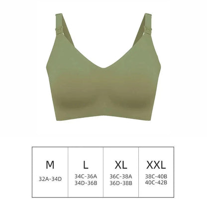 Ultra Thin Laser Cutting Ladies Feeding Bra Seamless Removable Padded Breastfeeding Bras Plus Size Push Up Maternity Support Bra - A-1 Thread Vault