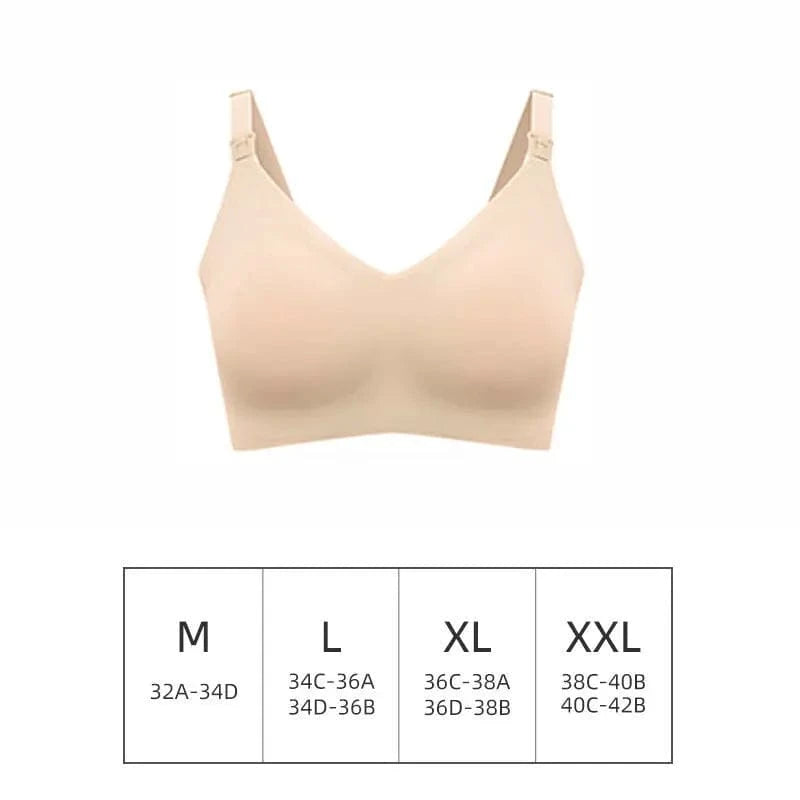 Ultra Thin Laser Cutting Ladies Feeding Bra Seamless Removable Padded Breastfeeding Bras Plus Size Push Up Maternity Support Bra - A-1 Thread Vault