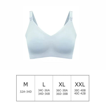 Ultra Thin Laser Cutting Ladies Feeding Bra Seamless Removable Padded Breastfeeding Bras Plus Size Push Up Maternity Support Bra - A-1 Thread Vault