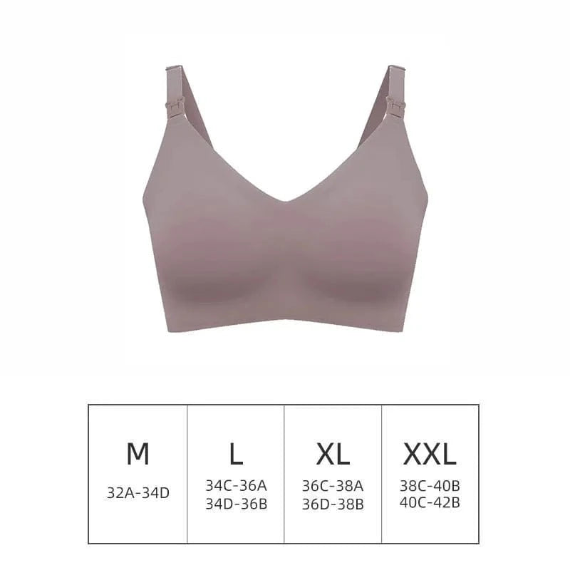 Ultra Thin Laser Cutting Ladies Feeding Bra Seamless Removable Padded Breastfeeding Bras Plus Size Push Up Maternity Support Bra - A-1 Thread Vault