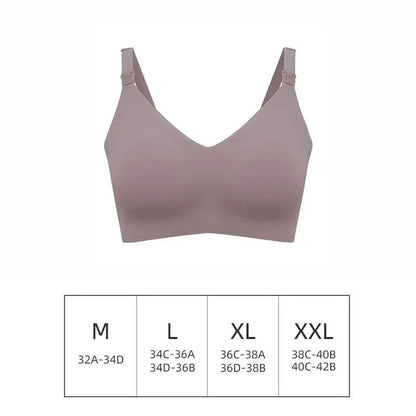 Ultra Thin Laser Cutting Ladies Feeding Bra Seamless Removable Padded Breastfeeding Bras Plus Size Push Up Maternity Support Bra - A-1 Thread Vault
