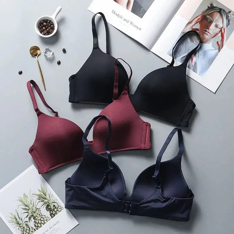 Ultra Thin Sexy Ice Silk Wireless Bra For Women Sexy Gather Underwear Push Up Simple Lingerie Seamless Brassiere Bralettle - A-1 Thread Vault