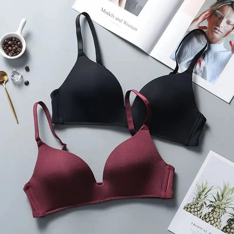 Ultra Thin Sexy Ice Silk Wireless Bra For Women Sexy Gather Underwear Push Up Simple Lingerie Seamless Brassiere Bralettle - A-1 Thread Vault