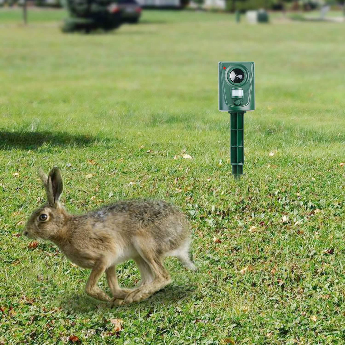 Ultrasonic Animal Repeller IP4 Waterproof Motion Sensor Repellent with Flashing Led Light - A-1 Thread Vault