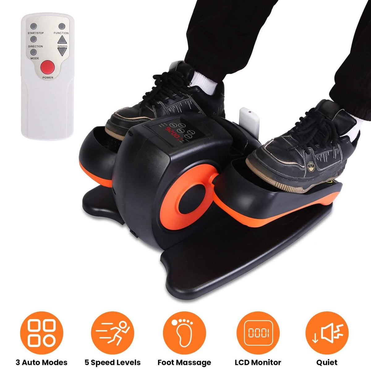 Under Desk Elliptical Machine Seated Pedal Exerciser with 5 Speed Levels 3 Auto Modes - A-1 Thread Vault
