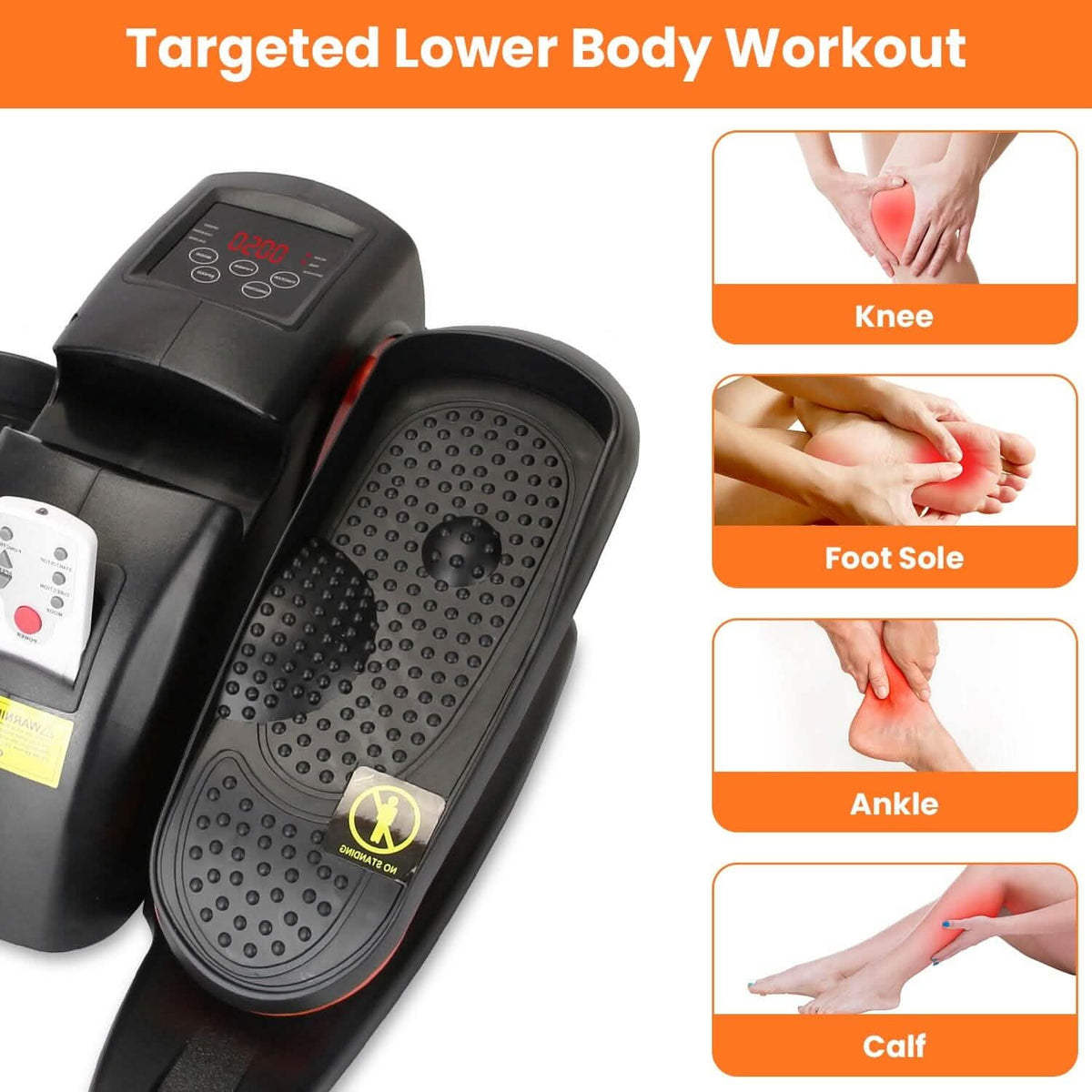 Under Desk Elliptical Machine Seated Pedal Exerciser with 5 Speed Levels 3 Auto Modes - A-1 Thread Vault