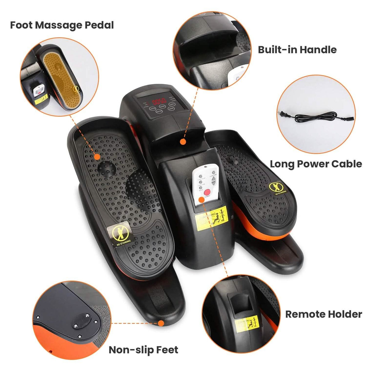 Under Desk Elliptical Machine Seated Pedal Exerciser with 5 Speed Levels 3 Auto Modes - A-1 Thread Vault