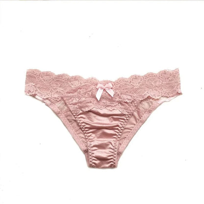 Underwear Women Sexy Lace Thong Pants Female Hollow Out Panties Low Waist Fashion Underpants New Ladies Bow Underwear Shorts - A-1 Thread Vault