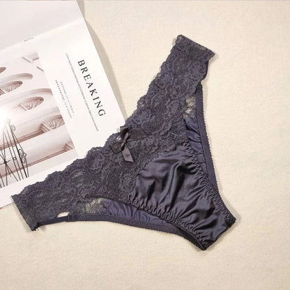 Underwear Women Sexy Lace Thong Pants Female Hollow Out Panties Low Waist Fashion Underpants New Ladies Bow Underwear Shorts - A-1 Thread Vault