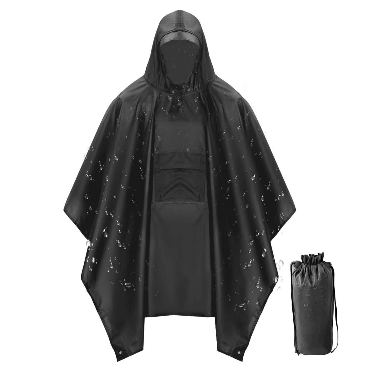 Unisex Hooded Rain Poncho with Pocket - A-1 Thread Vault