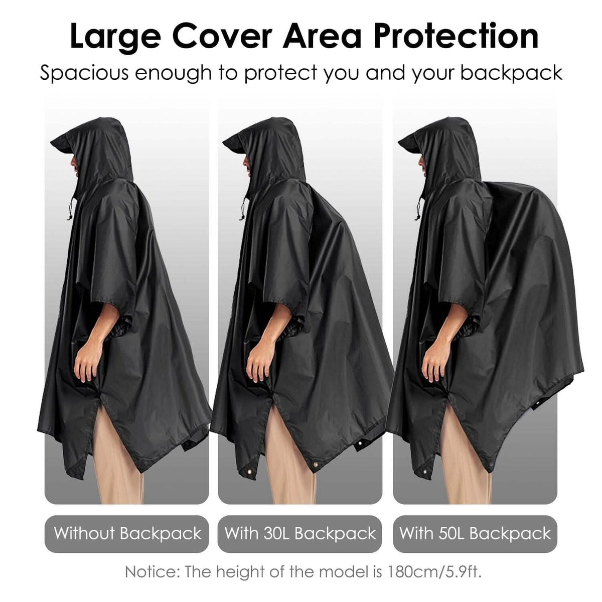 Unisex Hooded Rain Poncho with Pocket - A-1 Thread Vault