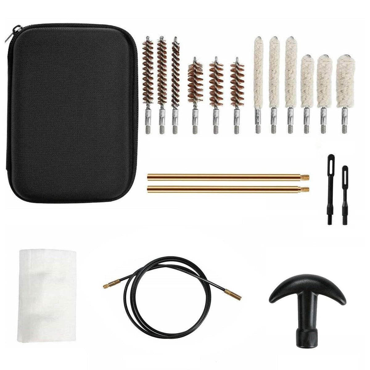 Universal Gun Cleaning Kit with 39.3" Flex Cable Brass Rod - A-1 Thread Vault