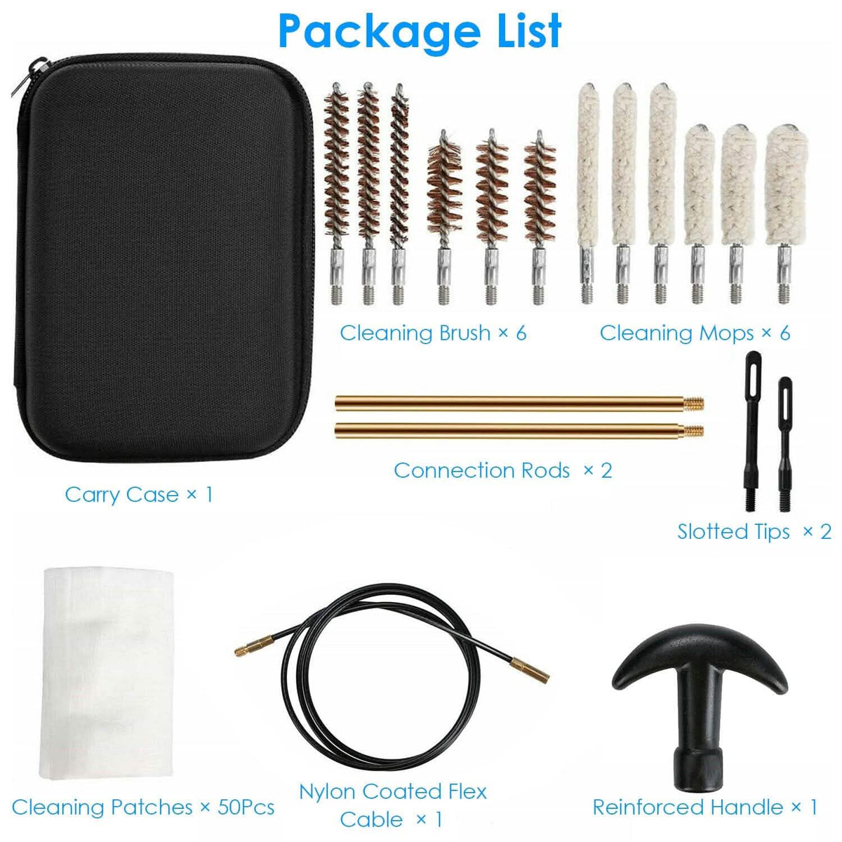 Universal Gun Cleaning Kit with 39.3" Flex Cable Brass Rod - A-1 Thread Vault